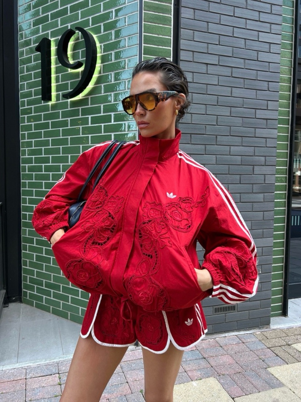 Adidas Women’s Red Embroidered Track Shorts